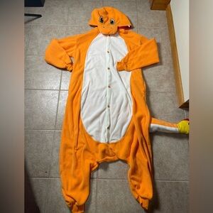 Beauty Shine Adult Pokeman Charmander Dragon Onesie Size Large